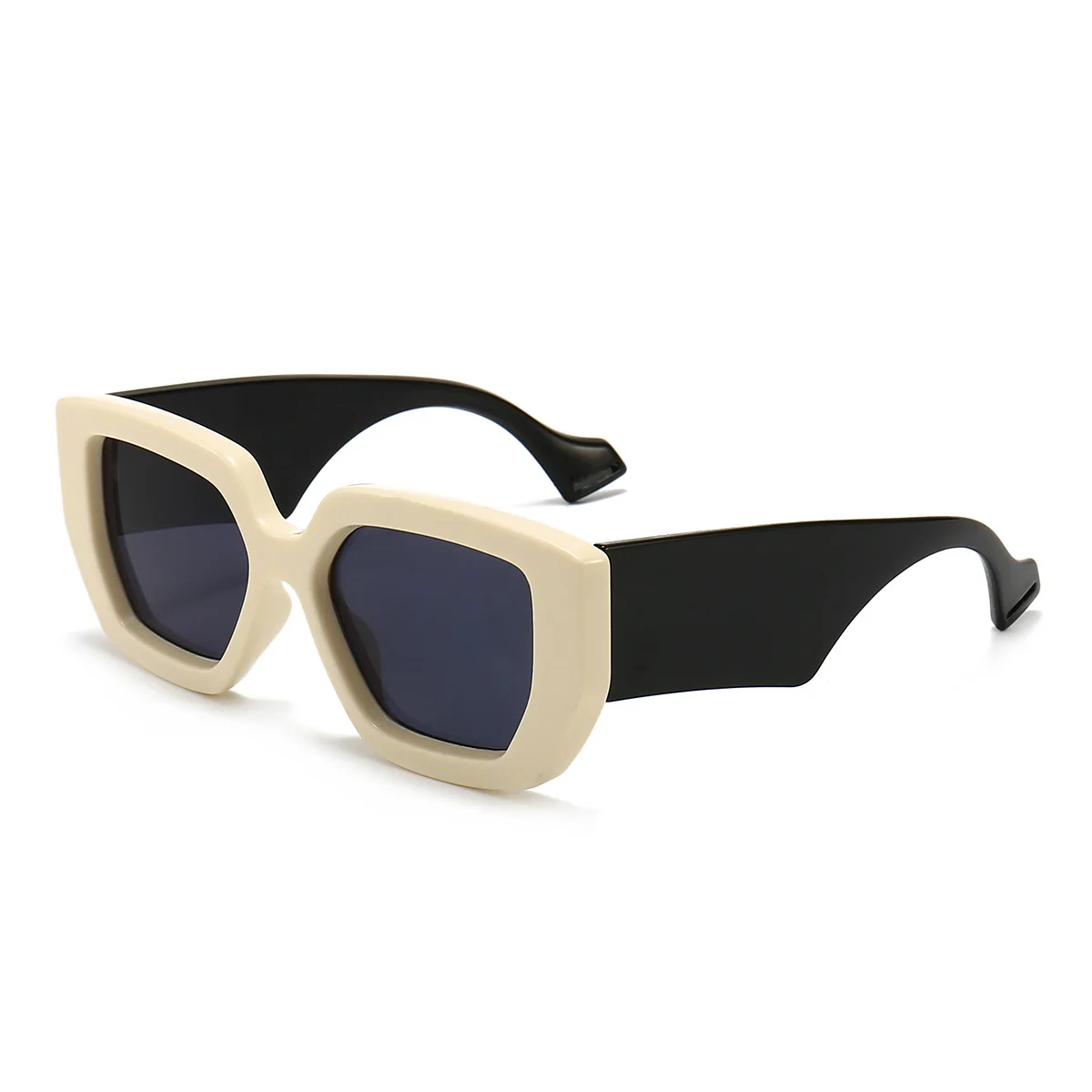 

MJ-0253 The New Modern INS Wind Ladies Sunglasses In Europe And The United Fan Polygon Fashion Retro Sunglass Woman