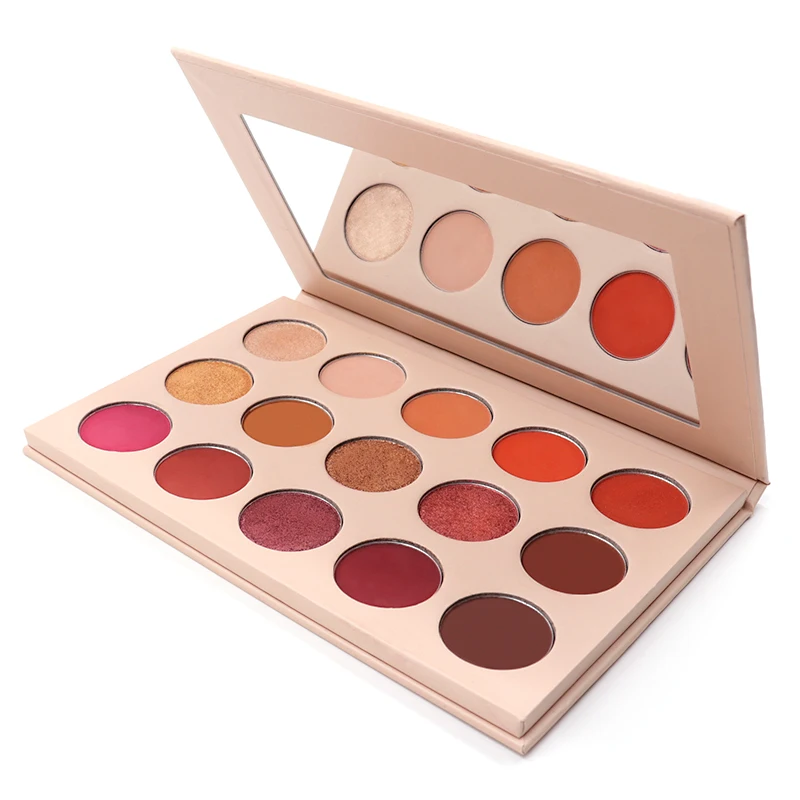 

High Pigmented Red Warm Color Vegan Custom 15 color Eye Shadow Eyeshadow Palette