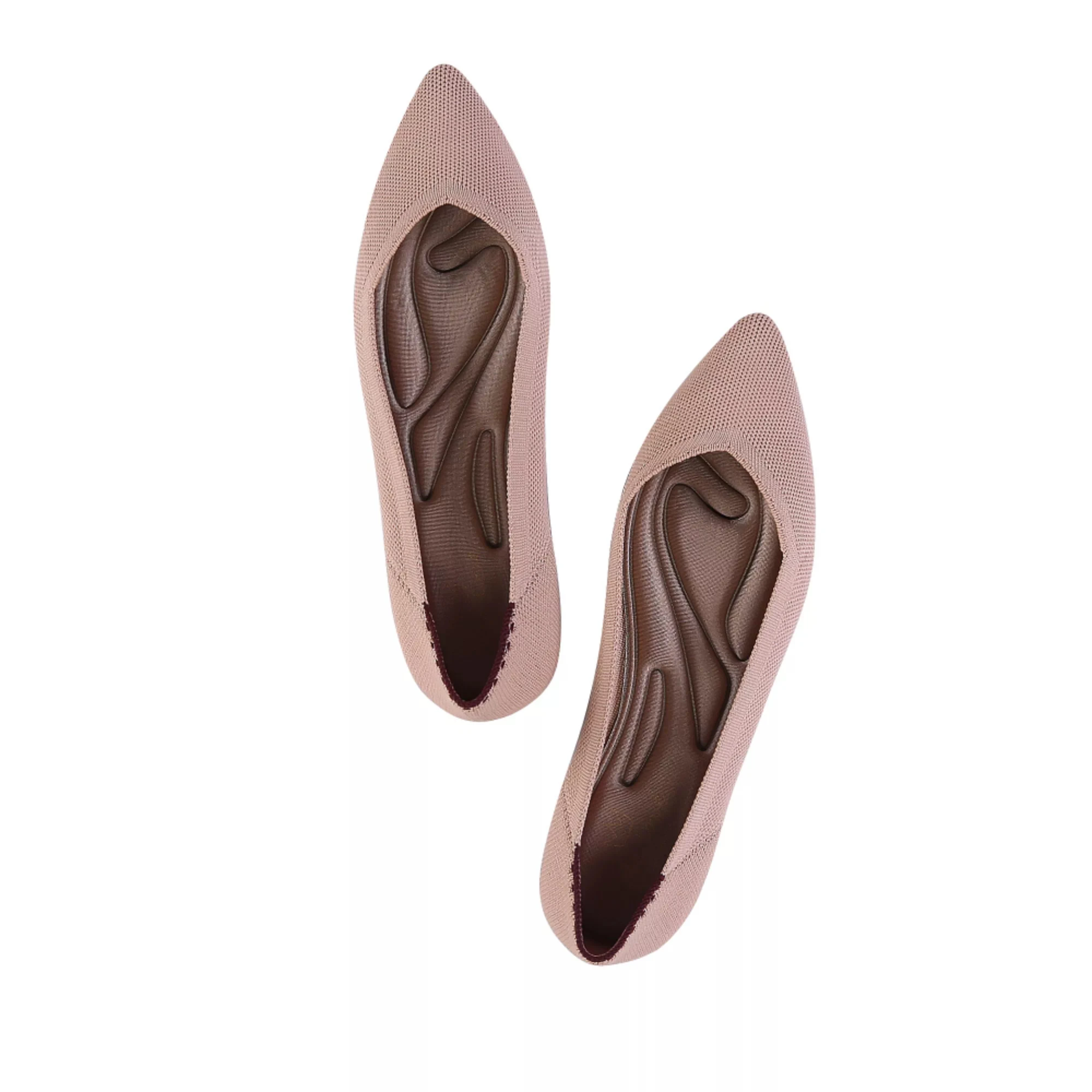 

Wenhzou Haibei Fashionable Breathable Fly Knit Ice Silk Cotton Women Flat Pointed Shoes, Picture