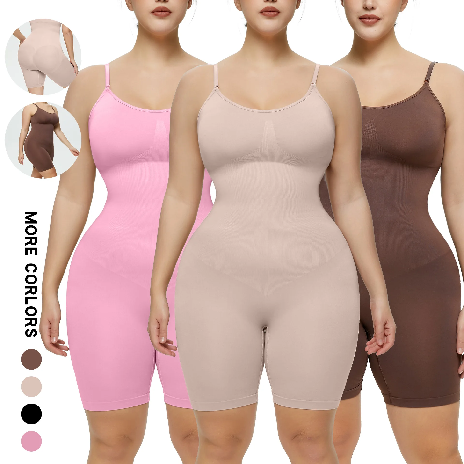 

Sexy 3 Colors Seamless One-Piece Body Shaper Thong Women's Belly Lift Hip Shaping Underwear Elastic Slimming Body Corset