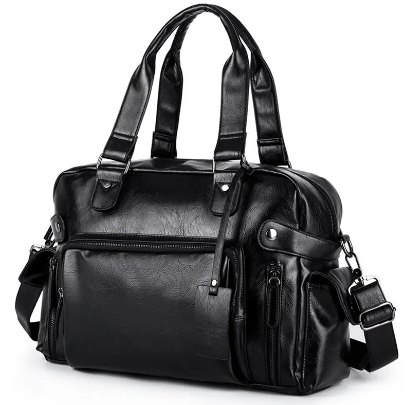 

W1097 Spot wholesale Korean classic horizontal style men's bag large capacity travel bag trendy male big shoulder bag