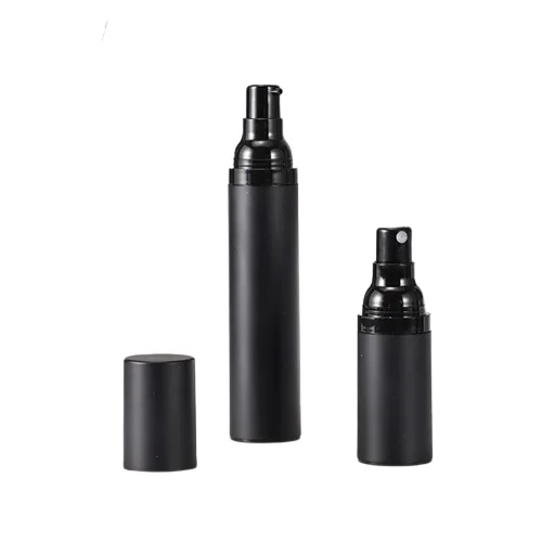 

Hot Selling Empty Cosmetic Packaging 15ml 30ml 50ml Matte Black Airless Mist Spray Bottles