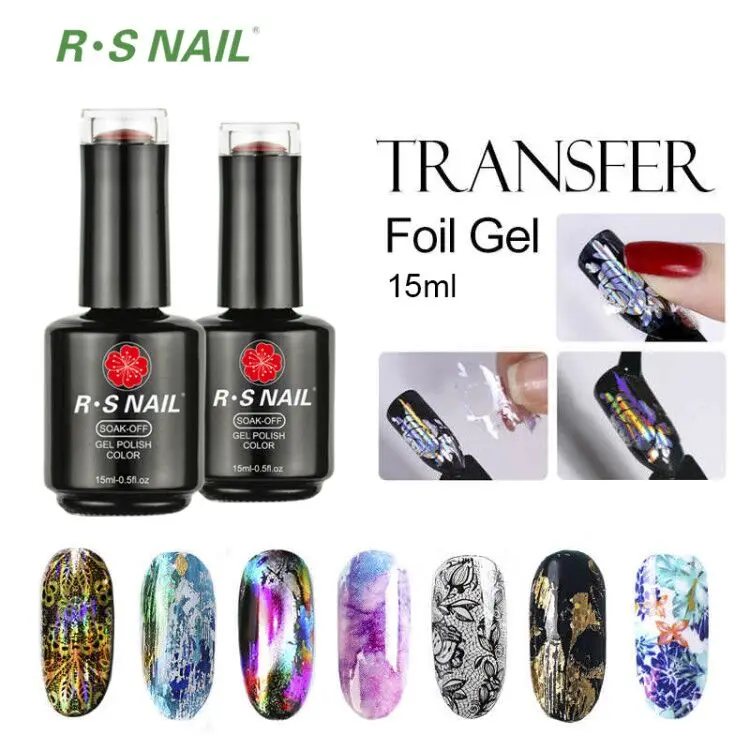 

Transfer Foil gel private label OEM long lasting foil 3D sticker paper gel nail led lamp uv Transfer uv Foil gel