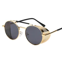 

custom personality metal round sunglasses men