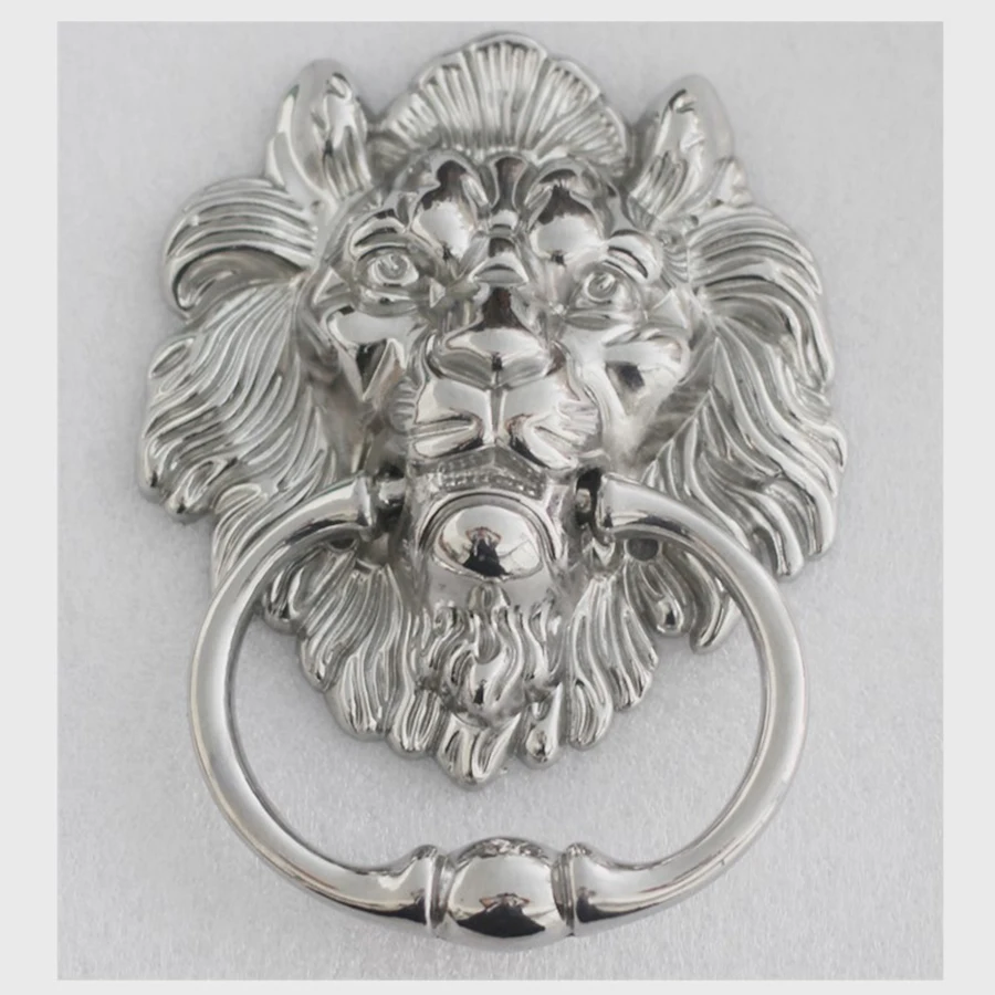 Chinese Big Lion Head Shaped Antique Rose Gold Chrome Zinc Alloy Pull Ring Main Wood Door Handles