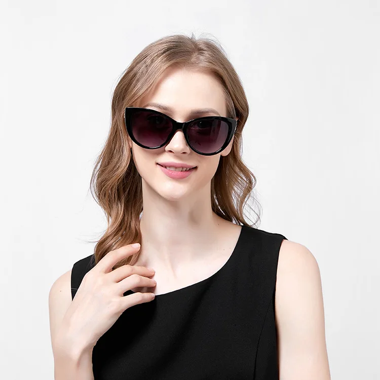 

UNOC Newest Retro Vintage Tops Almond Women Classies Sun Glasses Luxury Brand Cat Eye Plastic Sunglasses, 5 colors