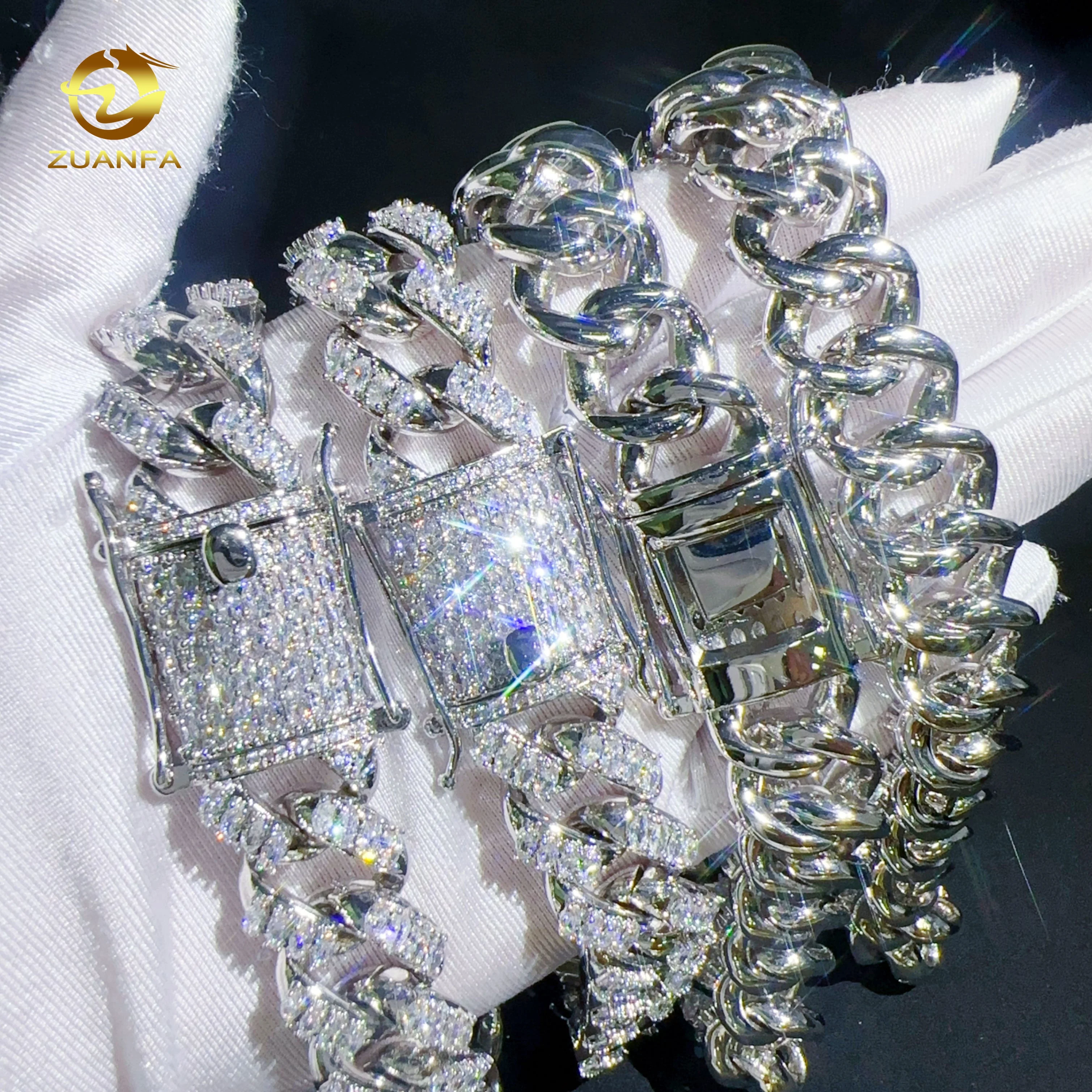 

16.5mm Men Women Fine AAAAA+ Cubic Zirconia Cuban Link Chain full marquise cut diamond necklace CZ hip hop jewelry