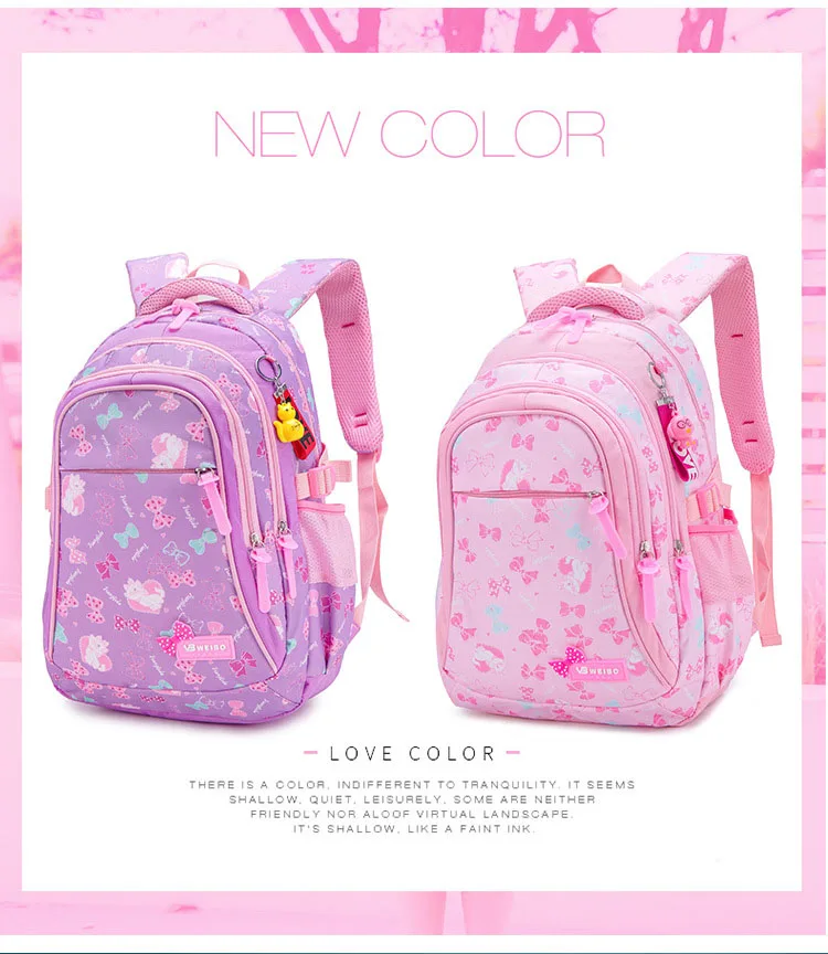 wholesale children primary school bags trendy backpack with lunch bag set for school girls 