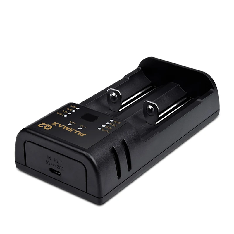 

Free shipping 2 Slots intelligent charger Li-ion battery Charger 26650 25500 18650 18500 charging adapter, Black