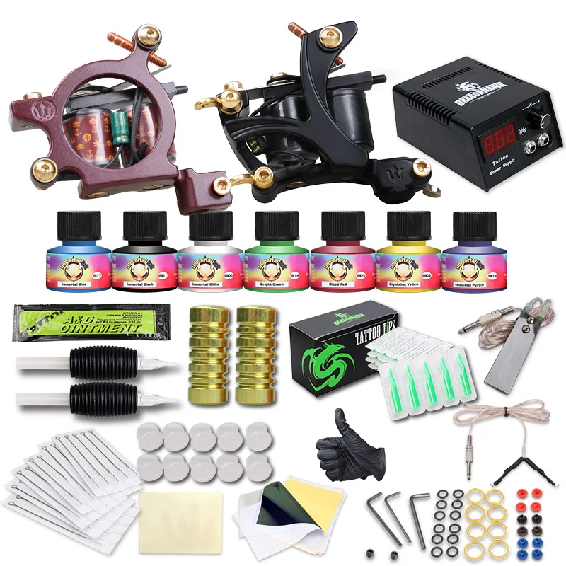 

Free Shipping Professional Tattoo Machine Kits Two Guns Kits