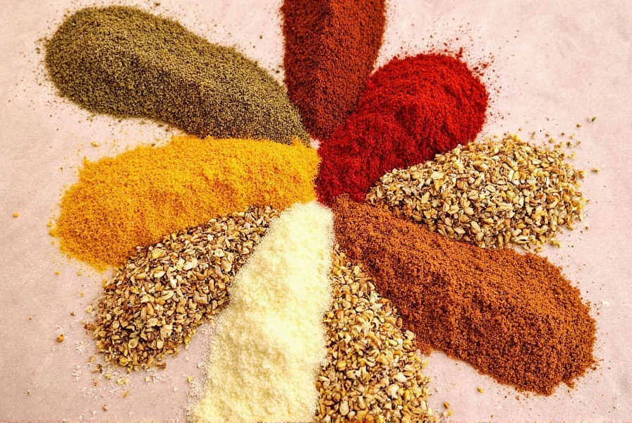 Spice rack featuring Mexican seasonings