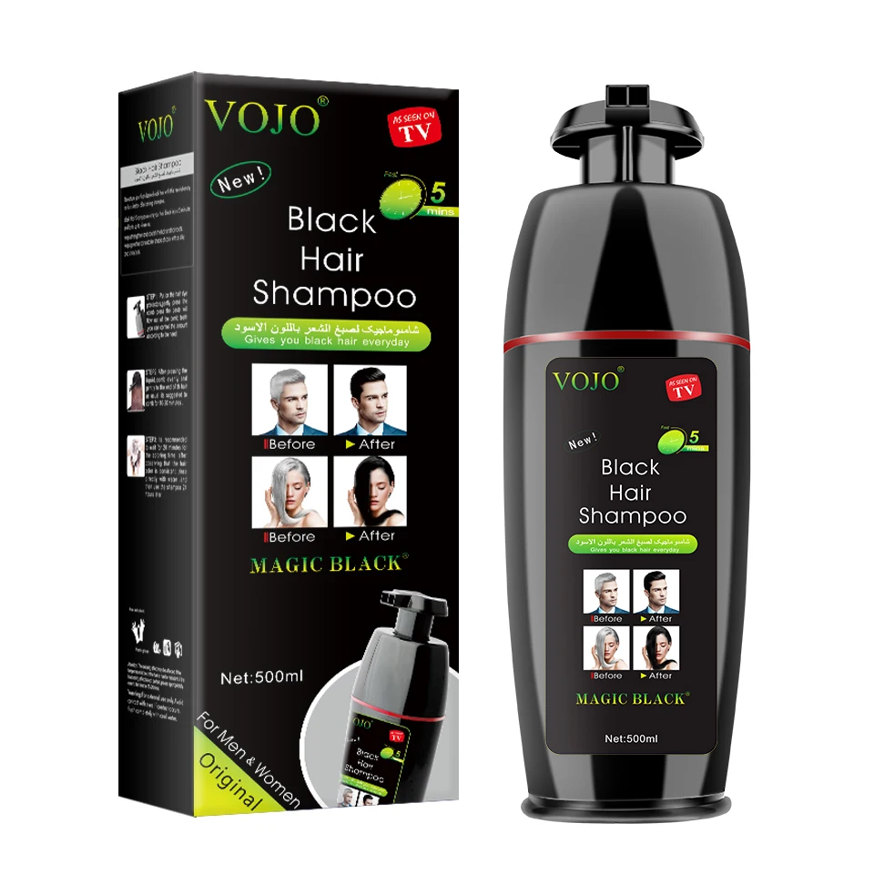 

Hair Black Shampoo VOJO No Ammonia 500ML Herbal 7 ColorS Wholesale Hair Dye fast moving items for market, Natural black