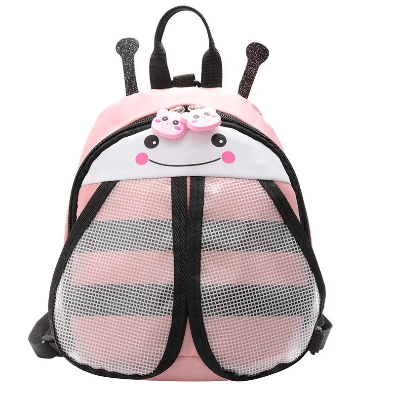 

2021 Fashion Children Bee Shape Backpack Solid Color Toddler Mini Nylon Backpacks School Kids Candy Bags