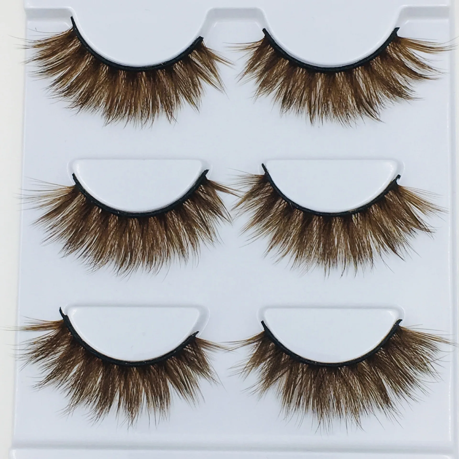 High quality 3d faux mink strip eyelash brown lashes
