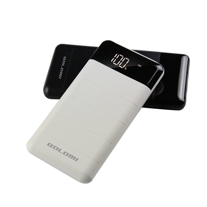 

BOLOMI 18650 Li ion Battery Mi Power Bank 20000 mAh With Flashlight Real Capacity 20000 mAh Power Banks, Black/white