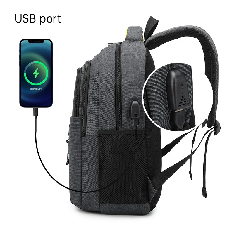 

Waterproof Large Capacity Mochila Laptop Business Rucksack Travel Backpack USB Zippers Computer Bag Pack