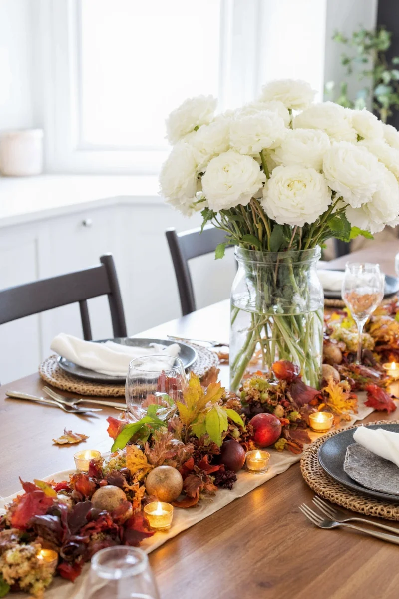 Mini Pumpkin Stack Tower with Pine Cones