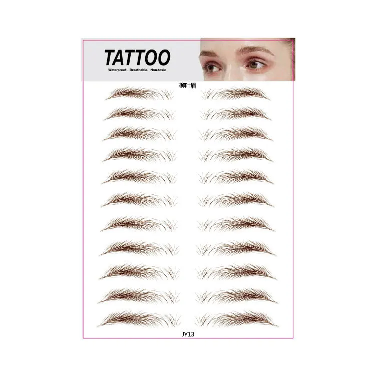 

Custom waterproof face eyebrow 3d 4d temporary tattoo stickers, As pic