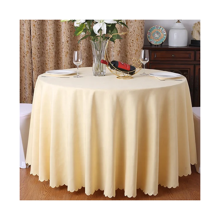 

Luxury 132 round white table cloth polyester Tablecloth Linen for Wedding Banquet Restaurant