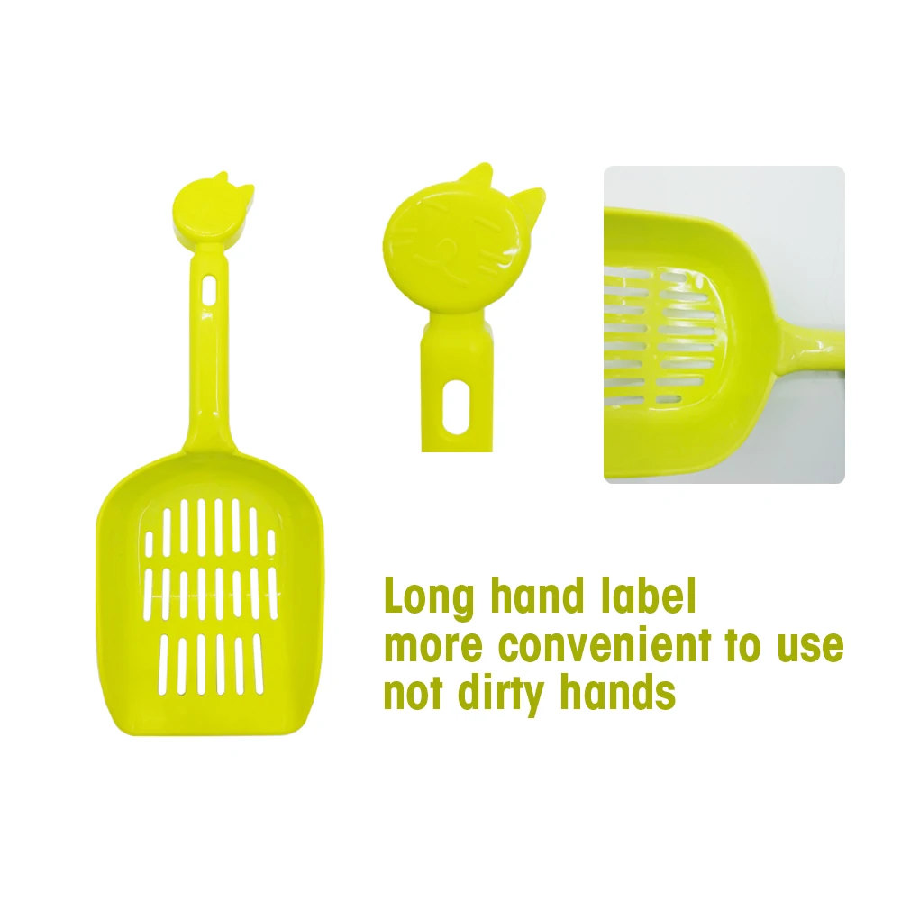 Durable Plastic Cat Litter Scoop With Holder Pet Clean Dirty Free From