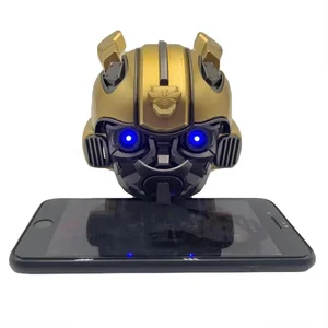 2019 New Design Bumblebee Helmet Bluetooth Speaker with Gift Box Hand Mini Cartoon Transformers Subwoofer Wireless