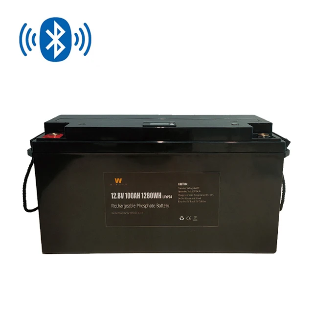 

12V 100Ah Batteries Lifepo4 12v 100ah lifepo4 Storage Battery Pack With Wireless 12V 100Ah, Black