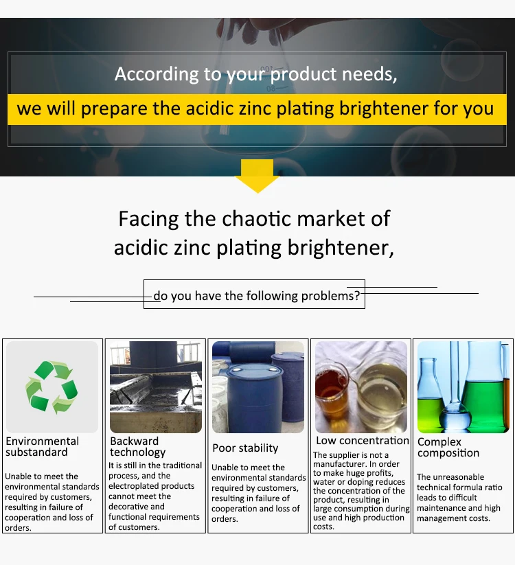 High Concentration Of Acid Zinc Plating Solution Additives For