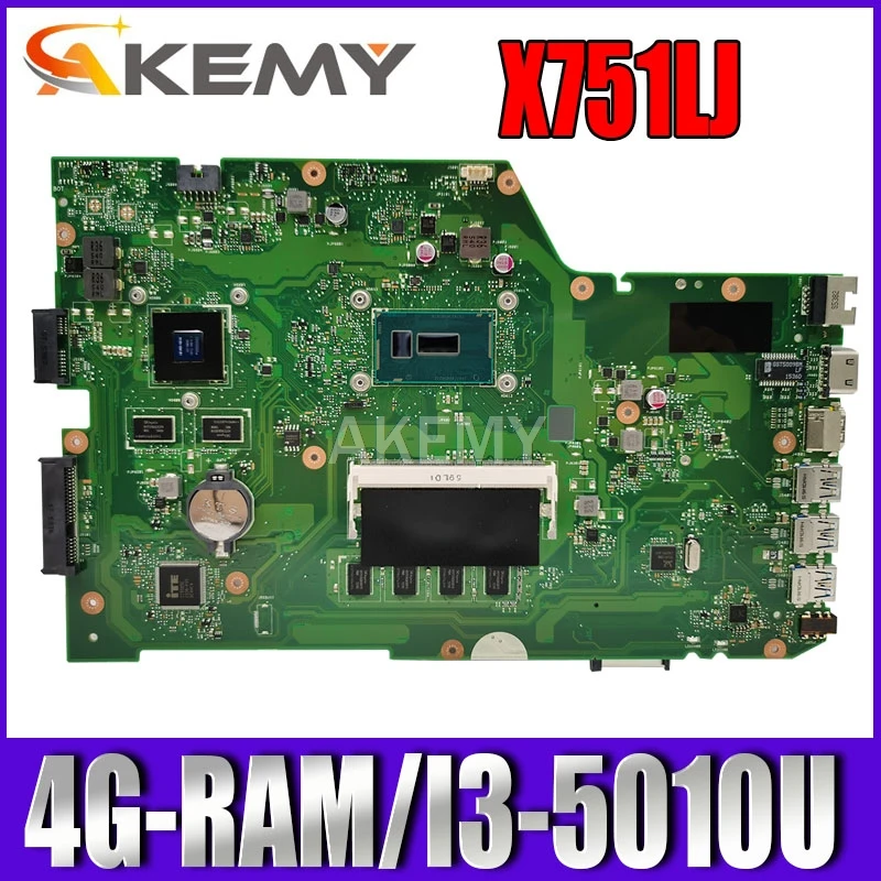 

X751LJ GT920M 4G/I3-5010U Mainboard REV 2.3 For Asus X751LX R752LA R752LD X751LN X751LD A751L Laptop motherboard 90NB08D0-R00010