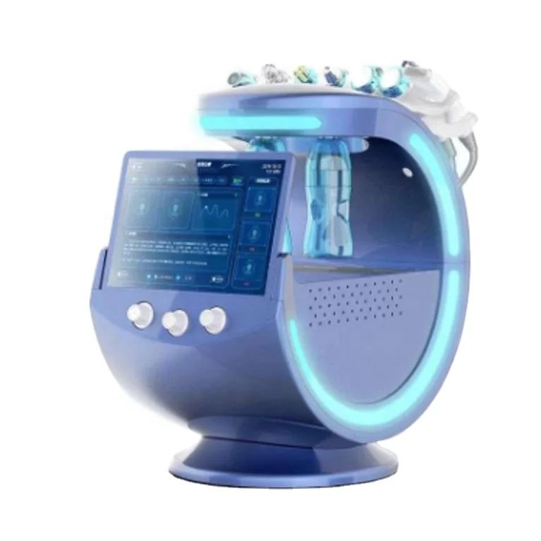 

Portable 7 in 1 Hydra Skin Care Intelligent Ice Blue RF Beauty Salon Oxygen Jet Water Peeling Facial Skin Care Machine