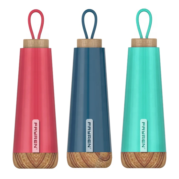 

2021 pretty 18 8 stainless steel vacuum thermos flask branded with wood lid