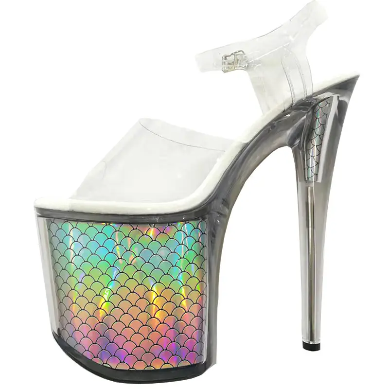 

8 Inch Women Sandals Stripper Platform Sandal Ladies Nightclub Pole Dance Shoes, Silver,rose gold,pink