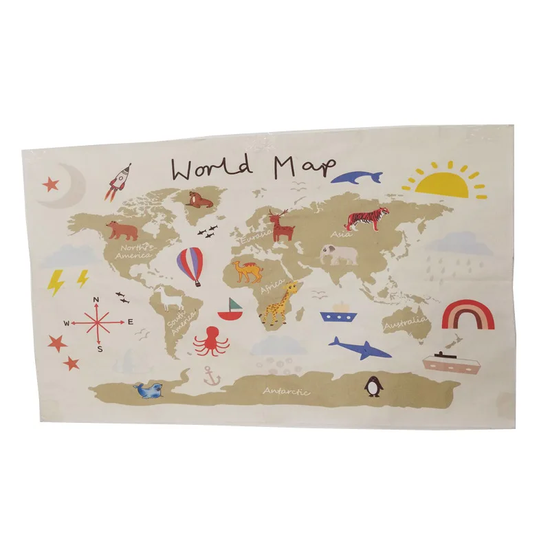 

Ins Baby World Map Pattern Photo Photography Props Background Cloth