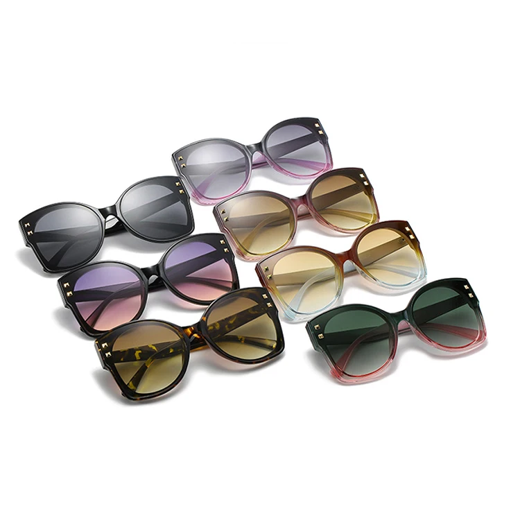 

Large frame fashion women sunglasses trendy personality rivets sunglasses