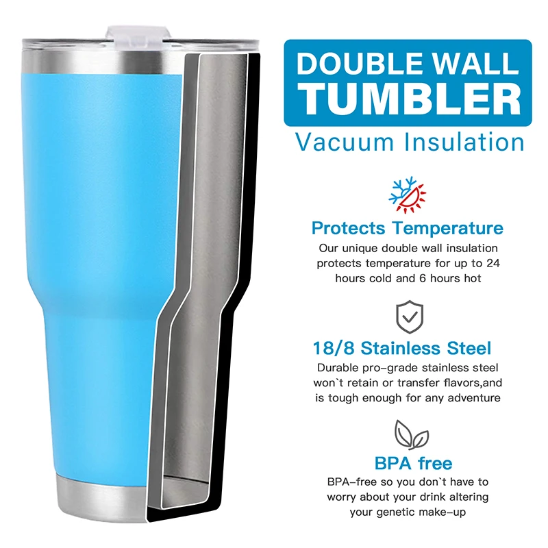 
WeVi wholesale 20oz 30oz double walled vacuum insulated stainless steel coffee tumbler with straw 