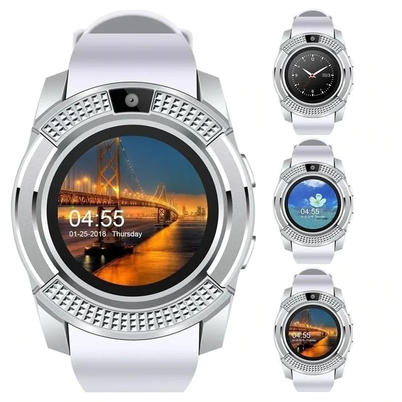 V8 Smartwatch men sport watches women ladies watch with camera sim card slot Android phone