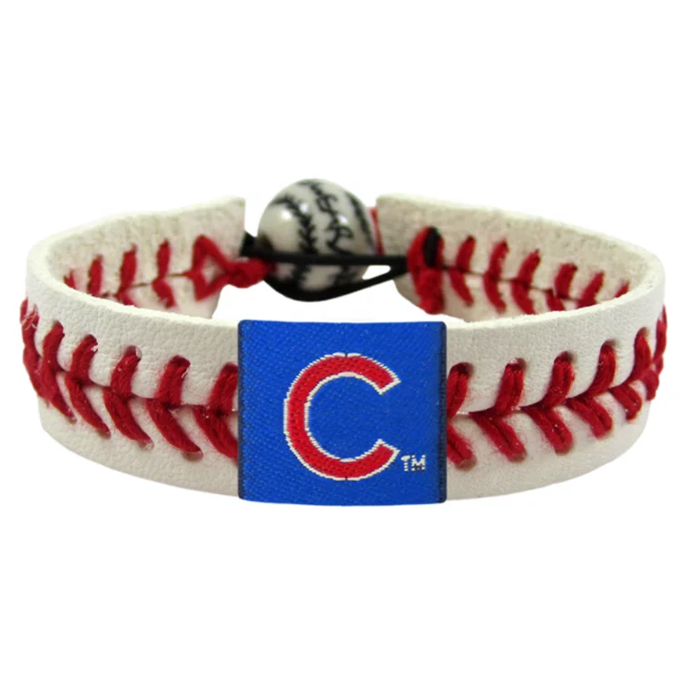 

Iyan Texas Rangers Handmade Braided Genuine Leather MLB Baseball Bracelet, Red seam and blue seam