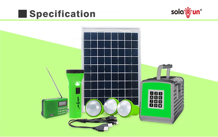 Solar Run 30w Portable Solar Power System Home With Dc Tv And Dc Fan ...