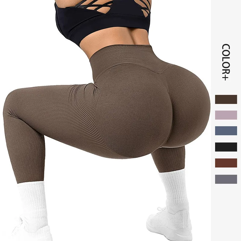 

YG043 Ladies Recycling high waist Leggings Custom V cut crossover Scrunch Butt Lifting tight Yoga Pants