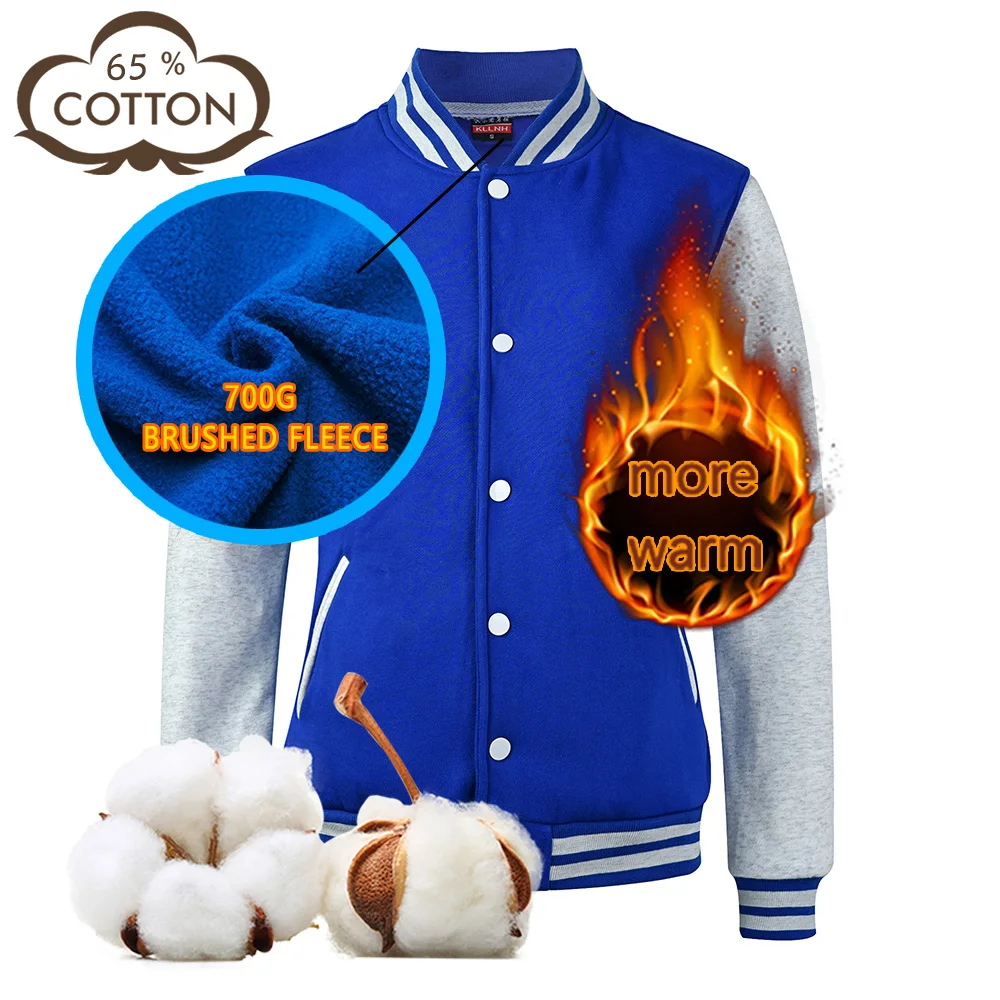 

2020 popular fleece letterman jacket multicolor hoodies sweatsuit with zipper pockets for men