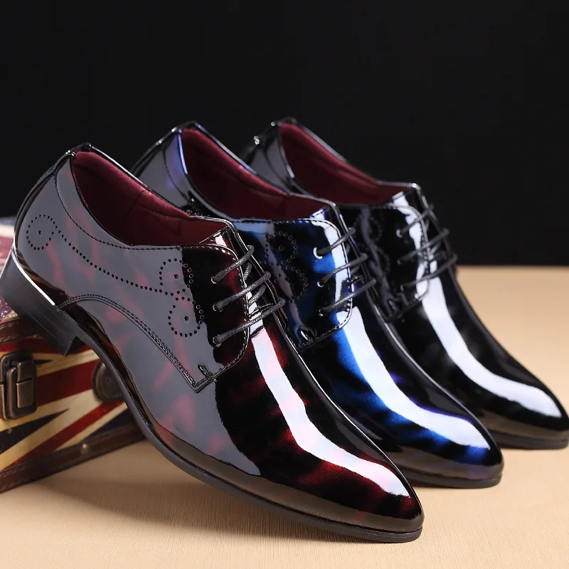 

New italian design patent leather pointed toe oxford dress shoes plus size 46 47 48 italian men shoes