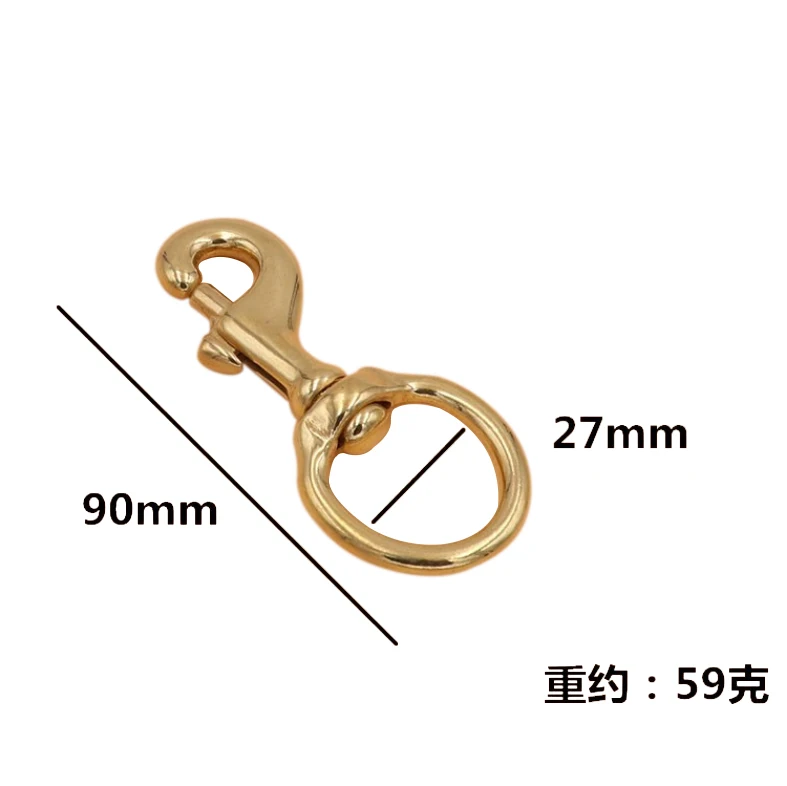BT-B04 Clips Straps Carabiner Round High Polish Antique Swivel Carabin 20mm Solid Brass Snap Hook Webbing Hook Carabiner for Dog