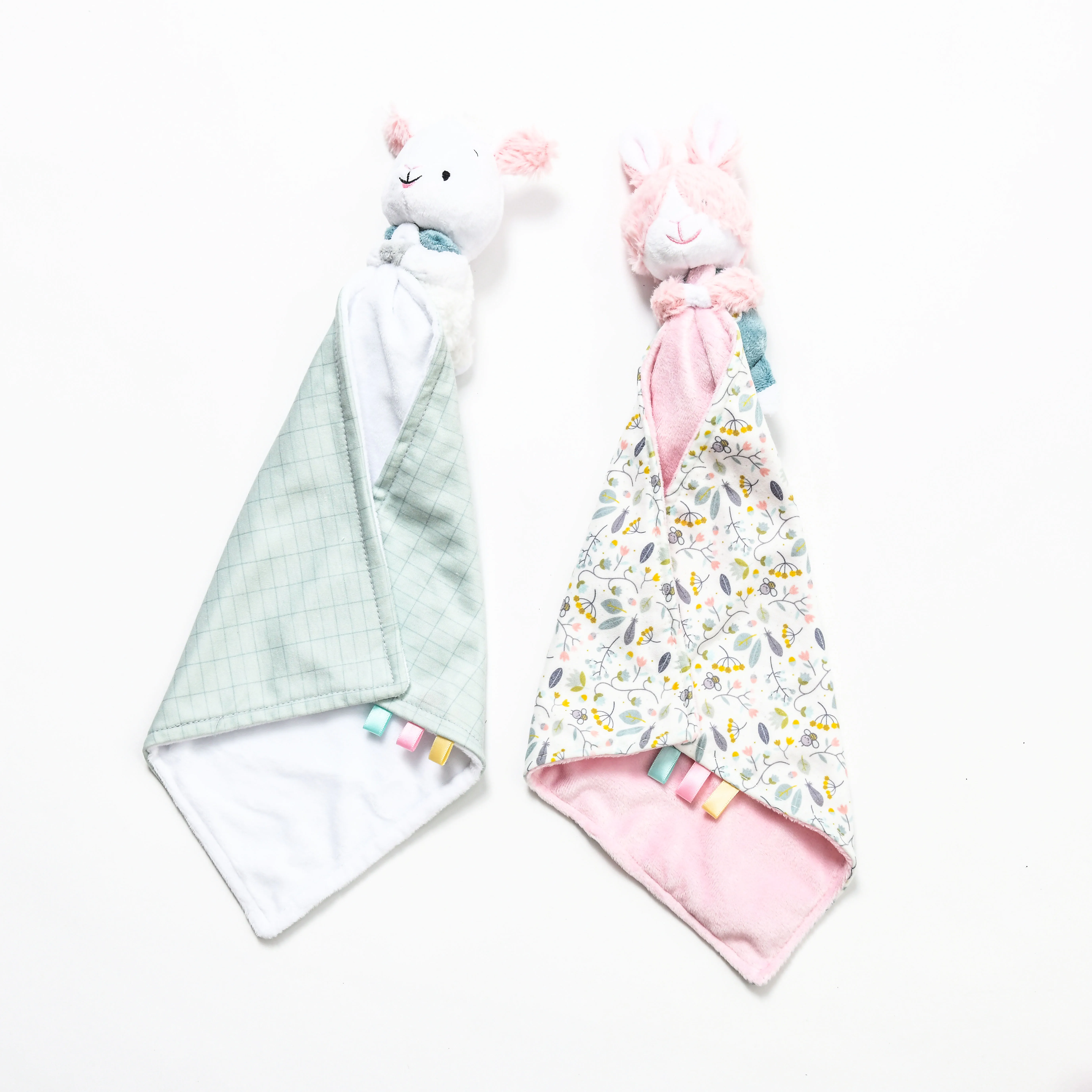 

Labebe Sleeping Fashionable Design Sheep Rabbit Plush Comforter Baby Security Blanket Woven Simple Square