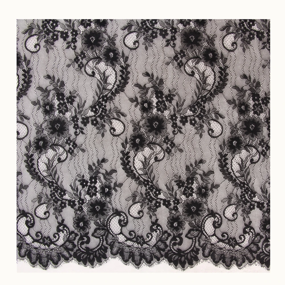 

Wholesale 300*150cm tulle french eyelash lace fabric for wedding dress