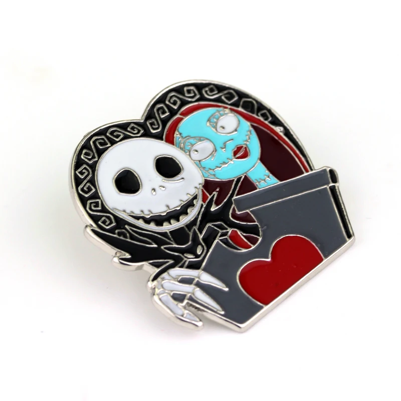 

Movie The Nightmare Before Christmas Cartoon Figure Enamel Jack Skull Brooch