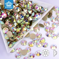 

Clear Crystal White Crystal AB 16 Cut Facets Flatback Nail Non Hotfix Rhinestones