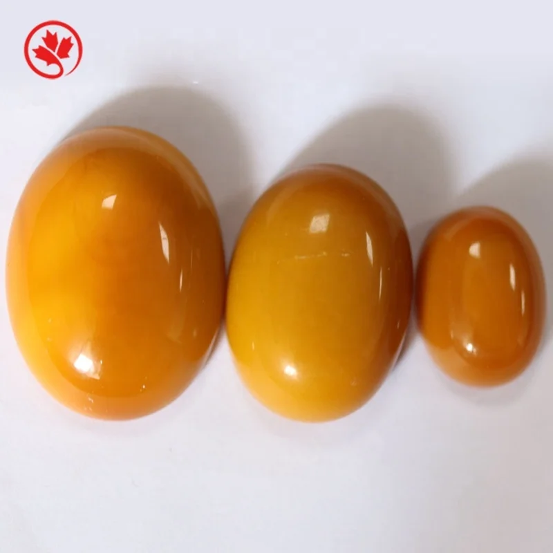 

Redleaf Jewelry Flat bottom oval cabochon golden yellow glass gemstone