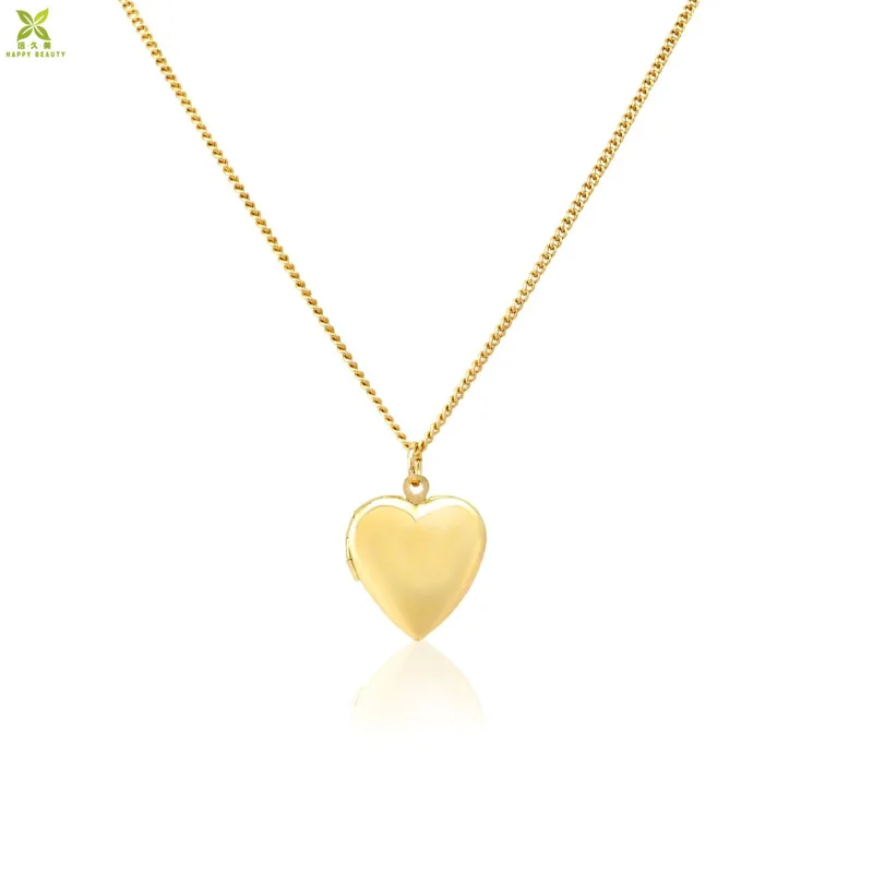 Gold Plated Heart Locket Pendant Necklace