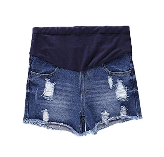 

Women's Maternity Jeans Hole High-Waisted Shorts for Pregnant Women