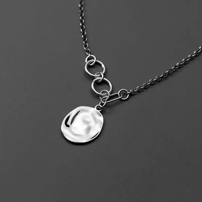 

Glossy bump wafer jewellery 925 sterling silver elegant pendant necklace for women birthday