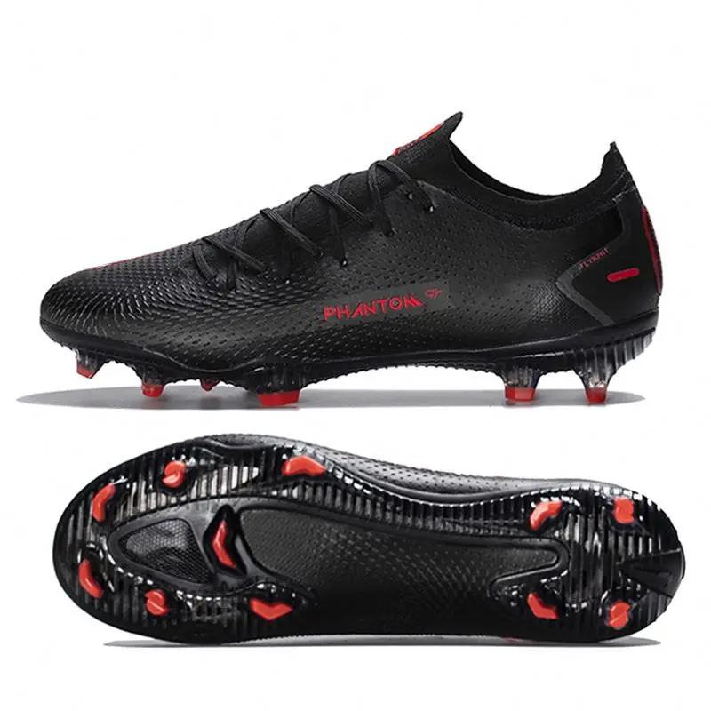

Wholesale athletic soccer shoes football trainer shoes high quality turf football boots drop shipping FG spikes low ankle cleats, Picture